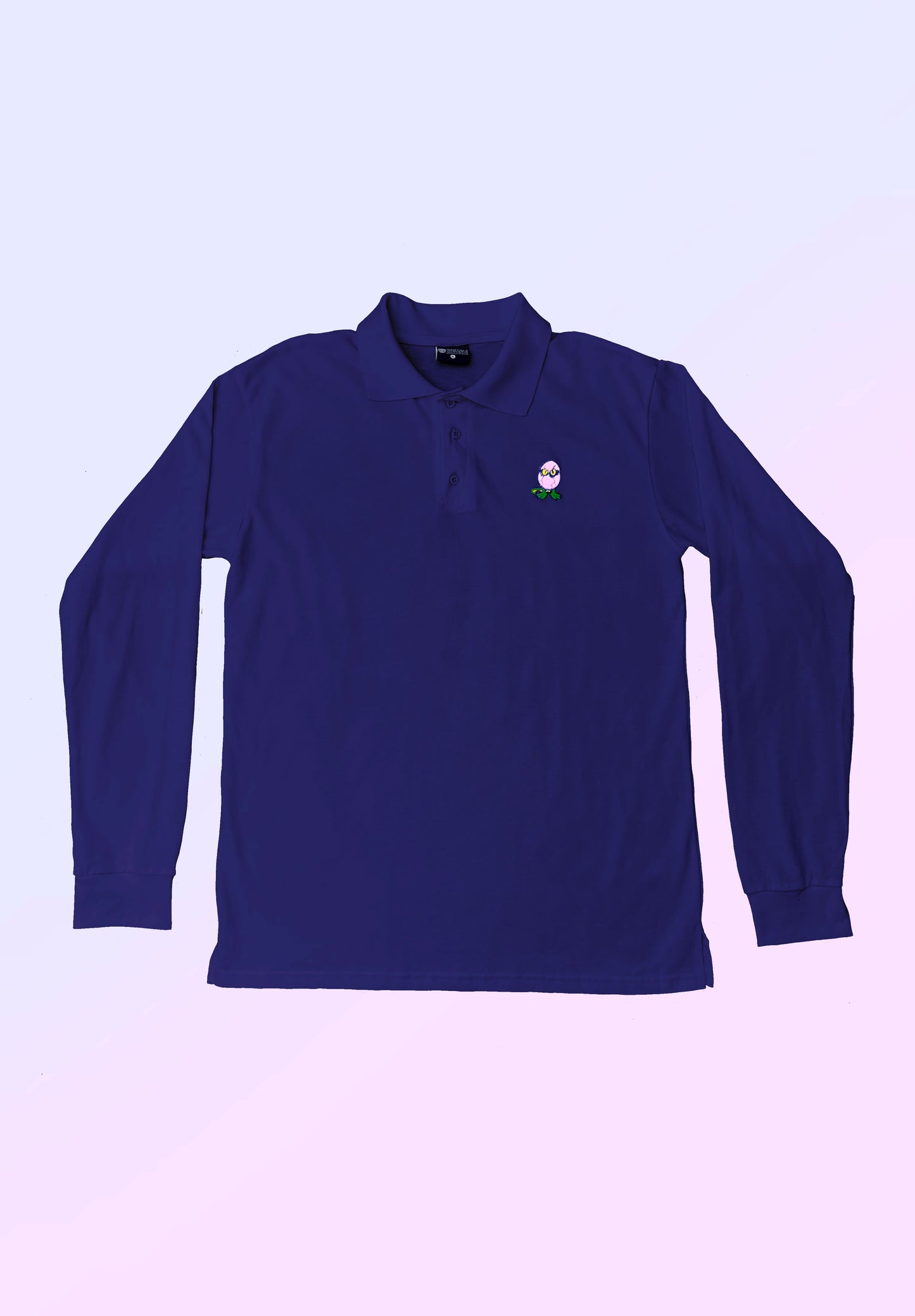 LONG SLEEVE 3-BUTTON POLO SHIRT (NAVY)
